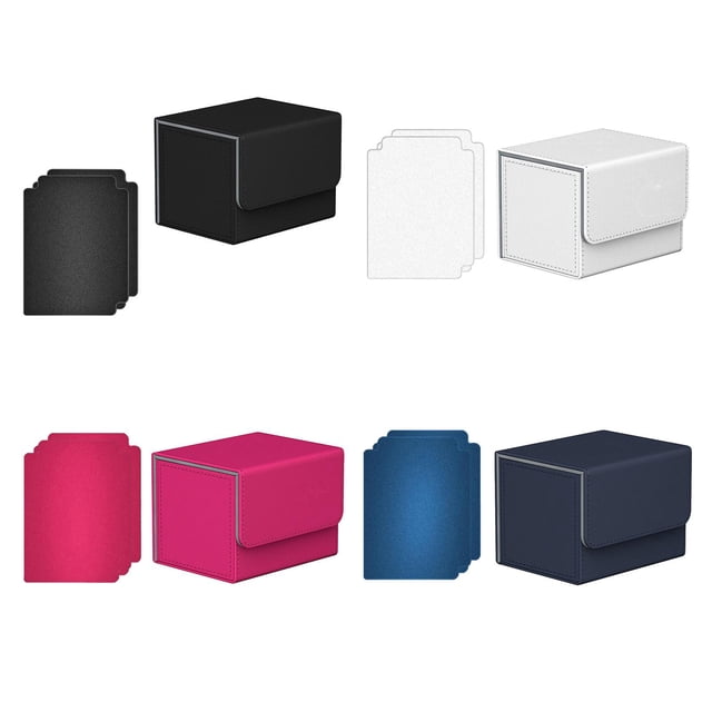 4 Cajas de Cartas Contenedor de Cuero PU Premium con Cierre Magnético Almacenamiento de Tarjetas de Juego 4,09 Negro Azul Rojo