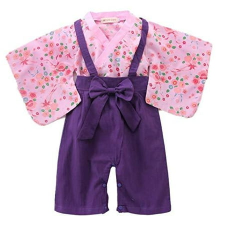 

stylesilove Baby Girl Kimono Costume and Straps Pants 2-Piece