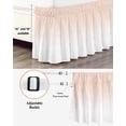 thumbnail image 3 of Pink White Ombre Wrap Around Bed Skirts for King Bed 18" Drop,Bed Skirt with Adjustable Elastic Belt Dust Ruffle Bed Valance for Bedroom Hotel Beige Gradient Color Modern Abstract Art Bed Frame Cover, 3 of 7