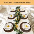 thumbnail image 5 of Retro Wooden Board Round 13 Inch Placemats Set of 4, Western Country Farmhouse Brown Wood HeatResistant Non Slip Place Mats for Dining Table, Wipeable Braided Kitchen Table Mats for Housewarming, 5 of 9