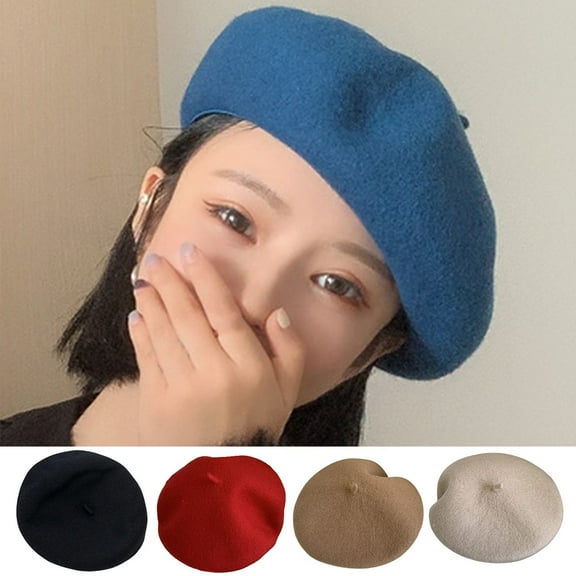 Cheers.US Beret Hat Wool French Beanie Hat Outdoor Hat Winter Hat Fashion Lady Hat