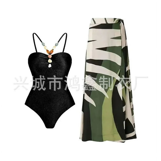 2023 Nouvelle Robe de Maillot de Bain une Pièce Aguichant Rehausseur pour Femmes Imprimé Rétro Jupe Bikini Monokini Brésilien