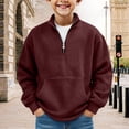 thumbnail image 2 of Hudaneo Boys Long Sleeve Pullover Quarter Zip Waffle Knit Sweater Tops, 3-14 Years, 2 of 4