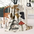 thumbnail image 2 of Brown Mushroom Sketch Beige Pattern Blanket,Comfortable Soft Lamb Wool Throw Blanket,All Season,Warm Lightweight Blankets for Sofa Bed Couch Living Room Chair,50"x60", 2 of 4