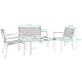 thumbnail image 5 of Vineego 4 Pieces Patio Furniture Outdoor furniture Modern Conversation Set Black Bistro Set, Beige, Steel, 5 of 7