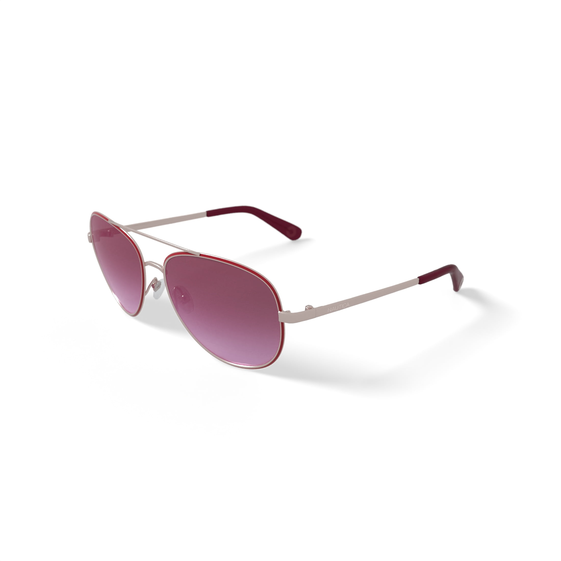 Nautica Women's Rx'able Fashion Sunglasses, NLS6008, Rose Gold, 57-16-135, with Case