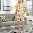 thumbnail image 7 of joogoo Men's Pajama Set Cactus V-Neck Pj Shorts Set 2 Piece Loungewear Sleepwear S, 7 of 7
