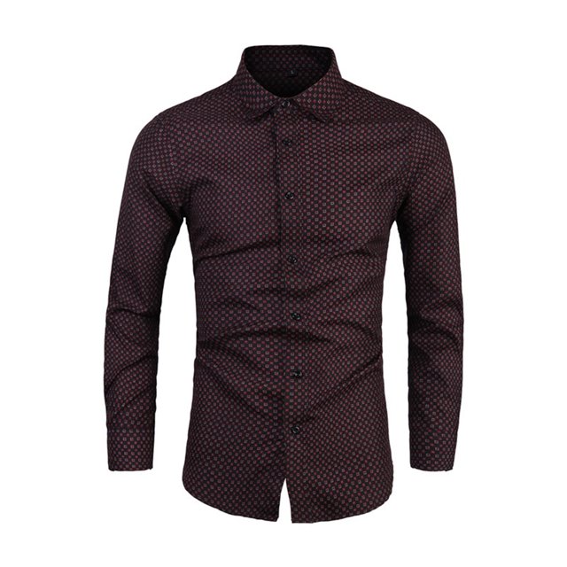 Blusa y camisa formal de manga larga con cuello vuelto para hombre, camisa con estampado a color, blusa de manga larga con cuello vuelto, blusa para hombre