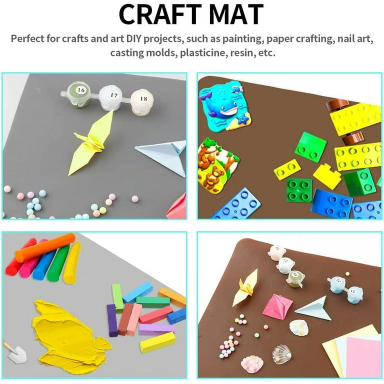 Patpot Silicone Craft Mat, Painting Paint Palette for Resin Casting Mold Mat, Nonstick Craft Sheet with Removable Cleaning Water Cup for Painting