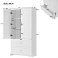 thumbnail image 2 of 63'' High Bathroom Storage Cabinet, Freestanding Kitchen Pantry Cabinet with Two Doors and Adjustable Shelf, Modern Linen Cabinet with 2 Drawers, 2 of 8