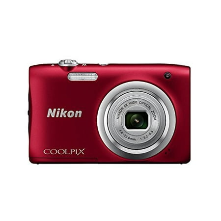 Nikon Coolpix A100 20MP Digital Camera (Red) International Model No Warranty