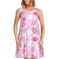 thumbnail image 1 of Balery Sunflower Rabbit Vestidos de verano para mujer con estampado: vestido holgado sin mangas, vestido playero informal y cómodo para días calurosos., 1 of 7