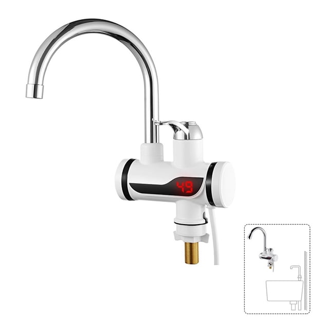 Instant Electric Water Heater Temperature Display Water Heating,Kitchen Hot Water Heater With LEDKitchen Faucet,instant Hot Water Faucet ,Healthy Quality