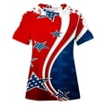 thumbnail image 5 of Camisas de Manga Corta para las Mujeres Impresión Cuello Redondo Suéter Encaje Camisa, Blusa de Verano Casual para las Mujeres, 5 of 5