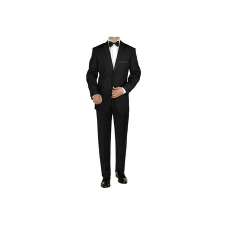 Adjustable Tuxedo - GN GIORGIO NAPOLI Men's Tuxedo Suit 2 Button Notch Lapel Jacket Adjustable Pant black