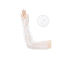 thumbnail image 3 of INSPIRE CHIC Women's Lace Floral Mesh Gloves Female Pearl Bowknot Polka point Wrist Fingerness Length Sleeves for Elegant Bridge Wedding Evening Party White8, 3 of 6