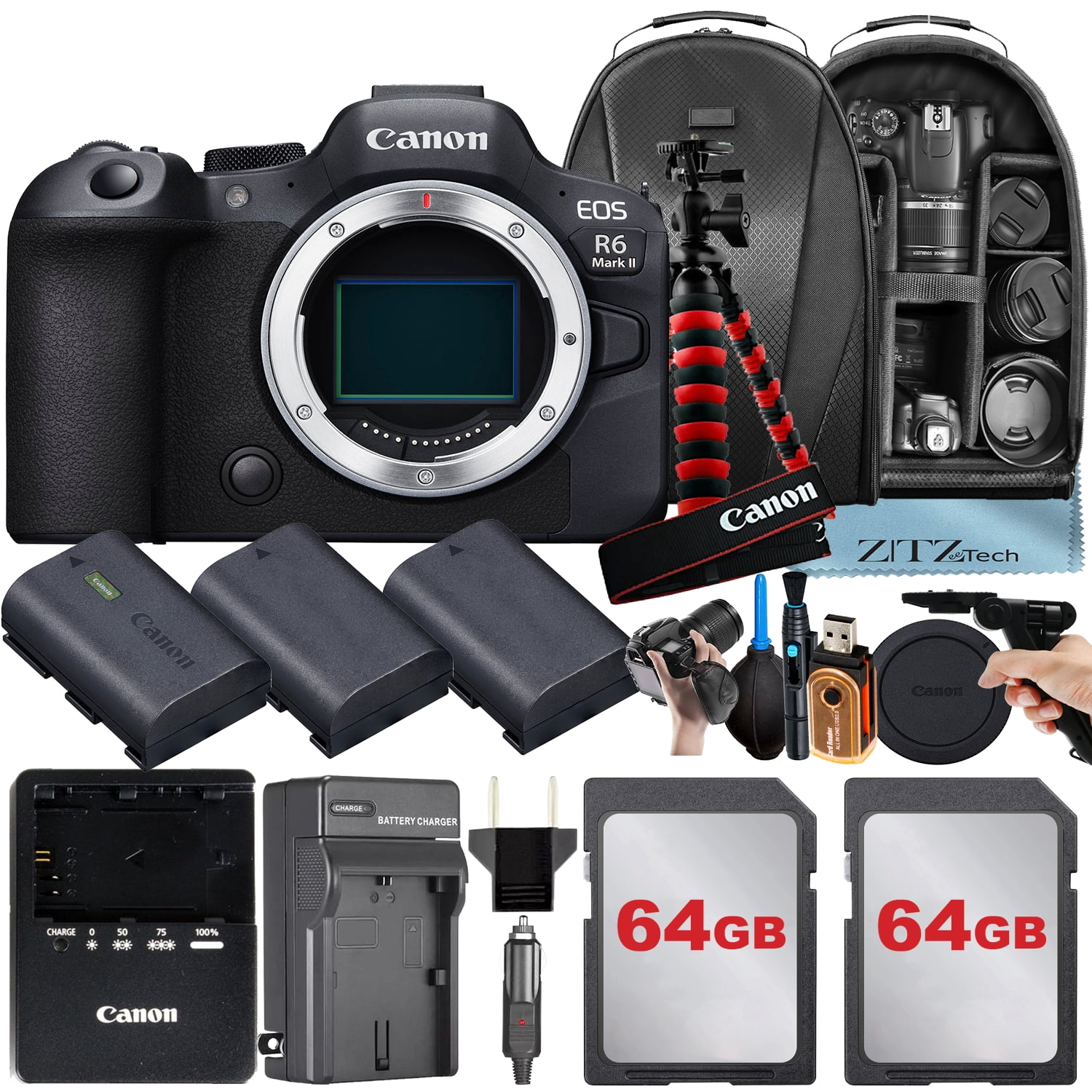 Canon Full Frame EOS R6 Mark II Mirrorless Camera Body 5666C002