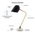 thumbnail image 4 of Posh Living Armin Table Lamp 5ft Power Cord Marble Stone Base Black, 4 of 9