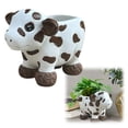 thumbnail image 1 of Maceta Con Forma De Vaca Maceta De Resina Maceta De Cerámica Con Animales Bonitos Maceta Pequeña Para Suculentas Maceta Con Forma De Dibujo Animado Para Mini Flores Cactus Cerámica Lisa Y Brillante, 1 of 8