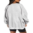 thumbnail image 4 of Women Sweatshirt  Long Sleeve Crew Neck Solid Loose Fall Pullover Tops for Casual Daily Gray S, 4 of 5