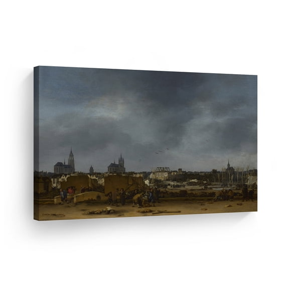 Smile Art Design A View of Delft after the Explosion of 1654, Johannes Vermeer Classic Art Canvas Print Fine Art Oil Painting Reproduction Canvas Wall Art Home Decor Ready to Hang Made in USA 8x12
