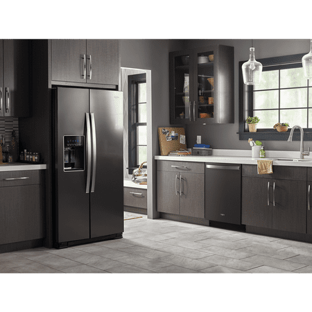 Whirlpool - 20.6 Cu. Ft. Side-by-Side Counter-Depth Refrigerator - Black Stainless Steel