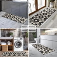 thumbnail image 2 of Black Beige Checkerboard Checkered Pattern Kitchen Rug Mat,Kitchen Runner Rugs Non Skid Washable,Decorative Kitchen Floor Mats for Kitchen,Sink,Laundry,17"X47", 2 of 5