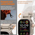 thumbnail image 3 of Circoclve for Apple Watch Ultra 2 Band 49mm for Series 9/8/SE2/7/6/SE/5/4/3/2/1 45mm/44mm/42mm Durable Stainless Stee Metal Connector Band, Silicone Rugged Sport Replacement Band for Men, 3 of 5