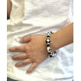 thumbnail image 3 of Polka Dots Glass Beaded Stretch Bracelet, Black Jewelry, Christmas Birthday Gift Idea, 1 pc, 3 of 10