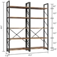 thumbnail image 3 of 2 Pieces 5 Tiers Bookshelf, Classically Tall Bookcase Shelf, Industrial Book Rack, Modern Book Holder in Bedroom/Living Room/Home/Office, Storage Rack Shelves for Books/movies-Rustic Brown, 3 of 7