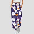 thumbnail image 2 of adviicd Halloween Pajamas Pants for Women Baggy Sweatpants Casual Fall 2025 Halloween Costumes Lounge Outfits Cute Y2K Trousers (White, XXL), 2 of 4