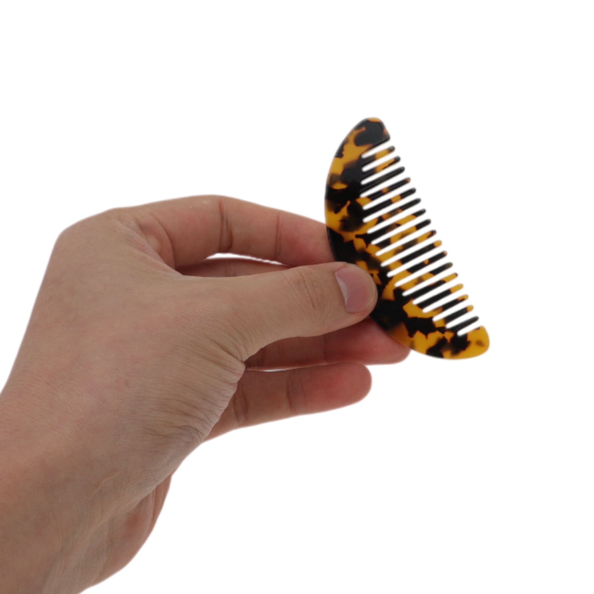 Unique Bargains 1 Pc Geometric Semicircle Wide Tooth Comb for All Hair Types Brown