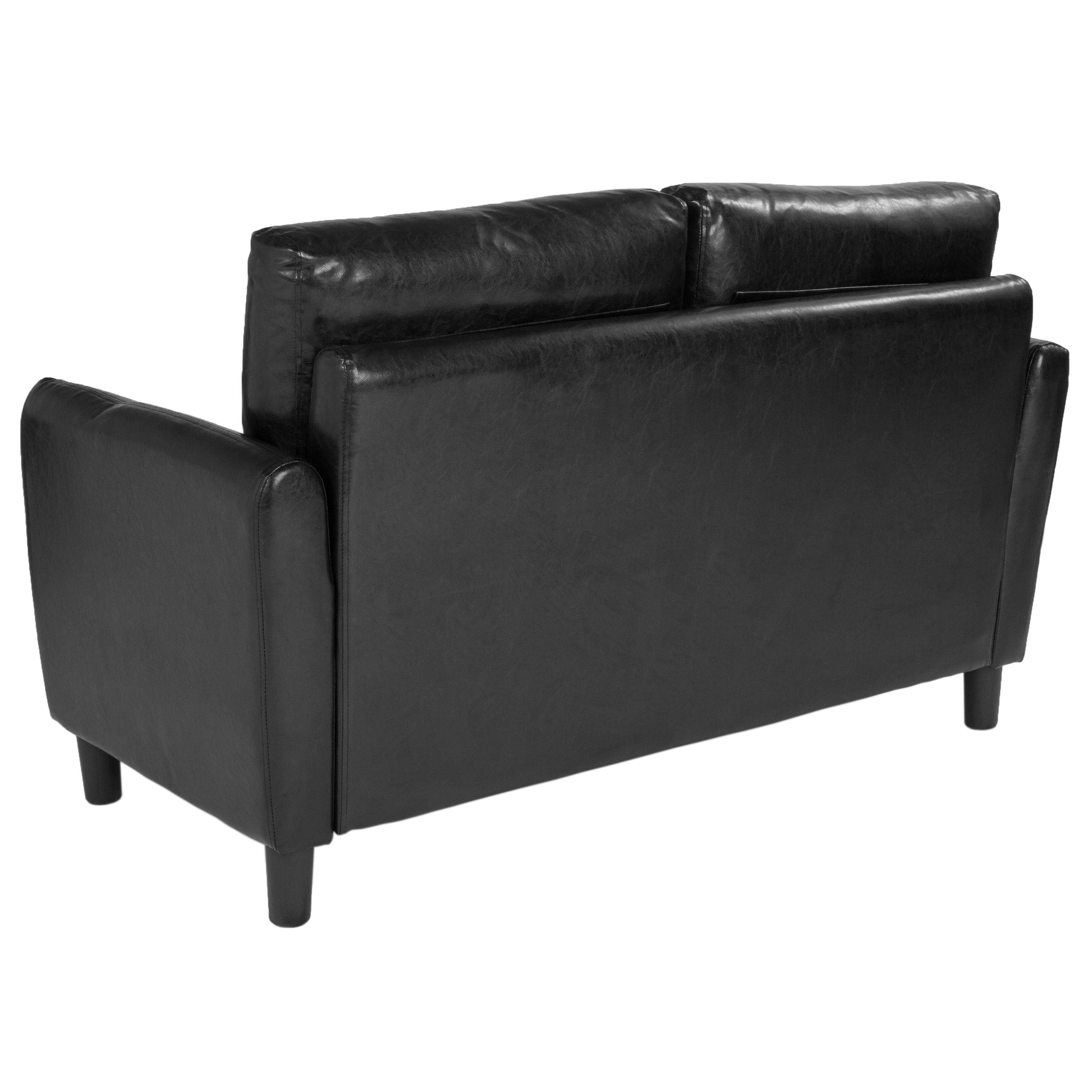 Flash Furniture Candler Park Upholstered Loveseat in Black LeatherSoft - image 3 of 5