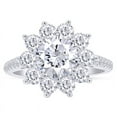 thumbnail image 3 of 1.50 Carats Round Moissanite Solitaire Halo Engagement Ring,18K White Gold Plated Ring /925 Sterling Silver Ring, 3 of 6