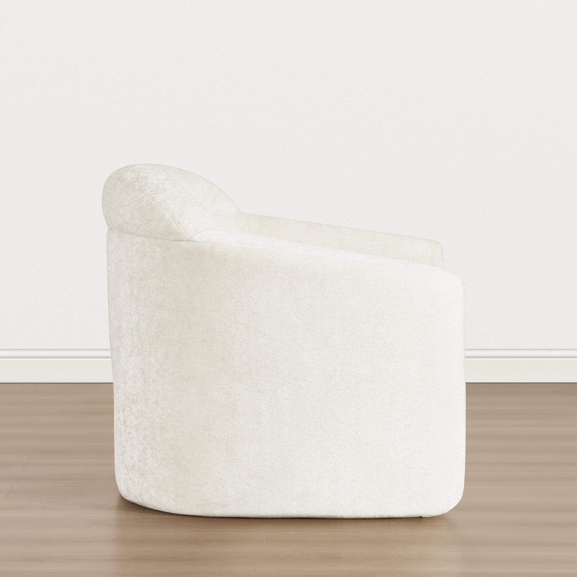 Spruce & Spring Modern Accent Chair with Compression Sponge Cushion, No Assembly, Cream