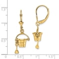 thumbnail image 4 of Auriga 14k Yellow Gold 3-D Beach Bucket with Shovel Dangle Earrings for Women(L- 27.2mm, W- 11.15mm), 4 of 6