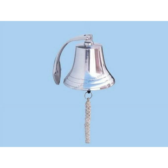 Hampton Nautical 3xglass-101 Chrome Hanging Harbor Bell 10" Nautical Home Decoration, 10 inch
