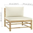thumbnail image 4 of vidaXL 4 Piece Garden Lounge Set with Cream White Cushions Bamboo, 4 of 5