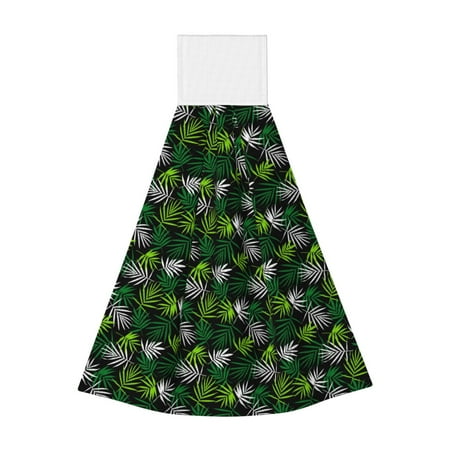 

Ocsxa Tropical Leaves1 for Hand Towels Hand Wipes with Velcro Soft and Fast Absorbent Hanging Towels Reusable Cleaning Cloth for Kitchen/Bathroom/Laundryroom 14x18In
