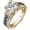 Sapphire-Yellow Gold Plated, variant on 1 CT Blue Moissanite Ring, S925 Sterling Silver Round Cut Engagement Wedding Band for Women, Size 8