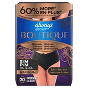 (4 pack) Always Discreet Boutique, Reimagined Adult Diapers for Women Size S/M, 20 Count
