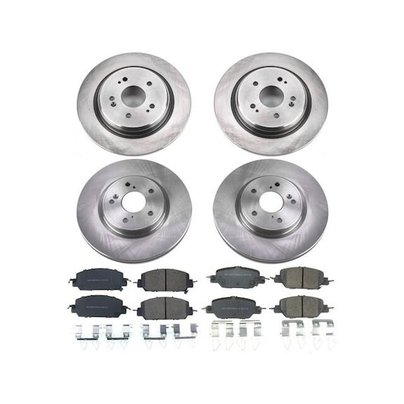 Front and Rear Brake Pad and Rotor Kit - Compatible with 2017 - 2025 Honda CR-V Gas 2018 2019 2020 2021 2022 2023 2024
