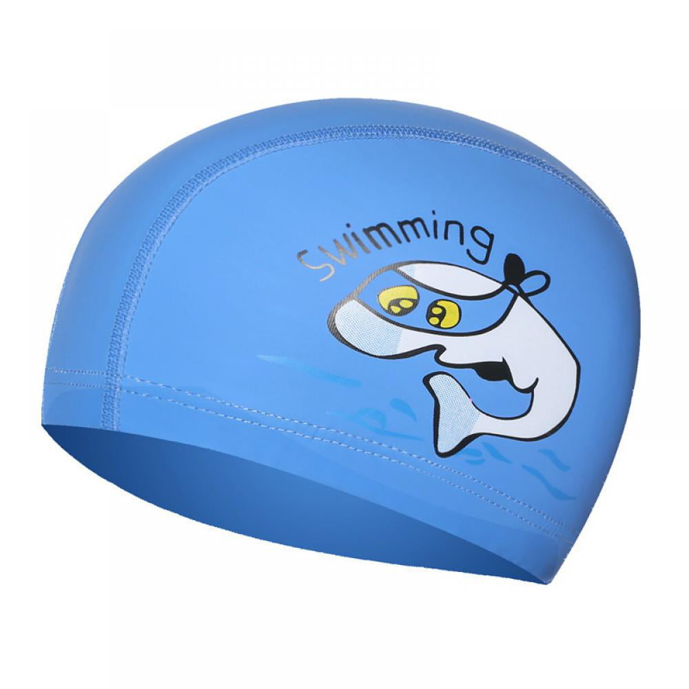 Unisex Kids Children Lightweight Quick-drying PU Swimming Pool Cap Cartoon Hats 