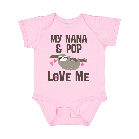 Inktastic Nana and Pop Love Me Sloth Girls Baby Bodysuit