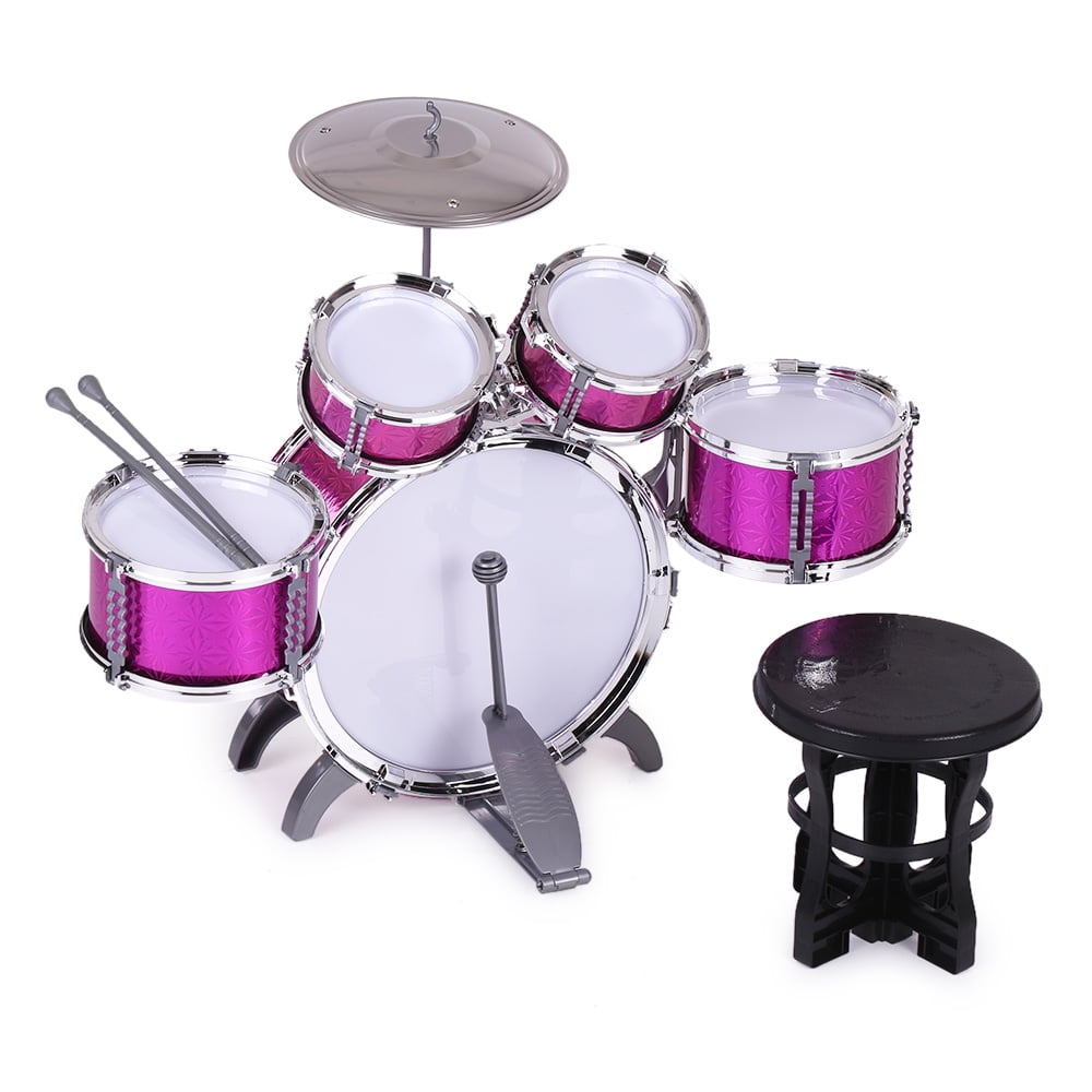 pink kids drum set