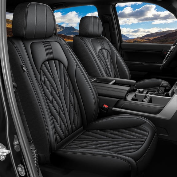 Full Set Custom Fit for 2007-2026 Chevrolet Silverado GMC Sierra 1500 2500HD 3500HD 5-Seat Seat Covers for Cars Faux Leather Waterproof Truck Seat Protector