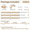 thumbnail image 6 of NewBuros Adjustable Wood Curtain Rod, 32 to 48 Inch, 1" Diameter Heavy-Duty Indoor Curtain Rod, Sturdy Rust-Proof with Wood Grain Leaf Pattern, Brown, 6 of 6