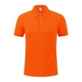 thumbnail image 2 of BXINGOHAI Men's Shirts Classic Short Sleeve Lightweight Button Cotton T-Shirt Casual Golf Tee Tops with Pocket Orange,S, 2 of 7