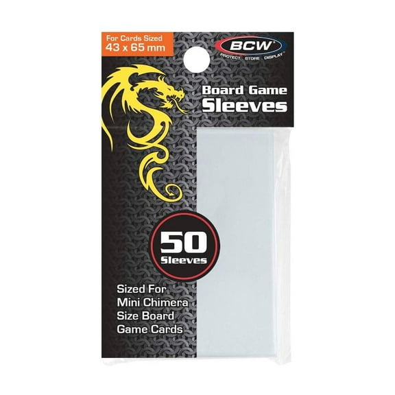 BCW 1-BG-43X65 Board Game Sleeves - 43 mm X 65 mm