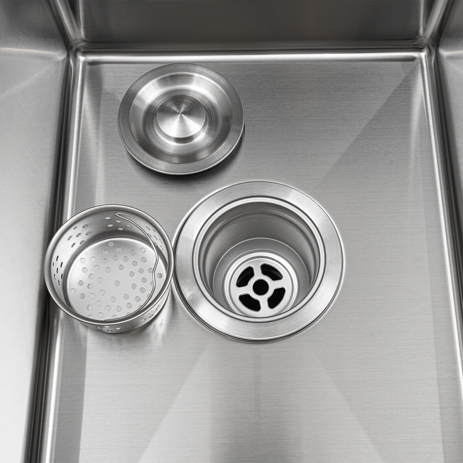 Laundry Utility Sink with Washboard 304 Stainless Steel Kitchen Sink Laundry Sink Wash Basin for Bathrooms, Garages, Basements